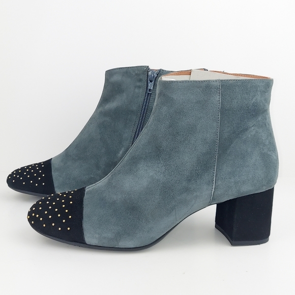 Brenda Zaro Gray Suede Studded Boots 40 - Picture 4 of 15
